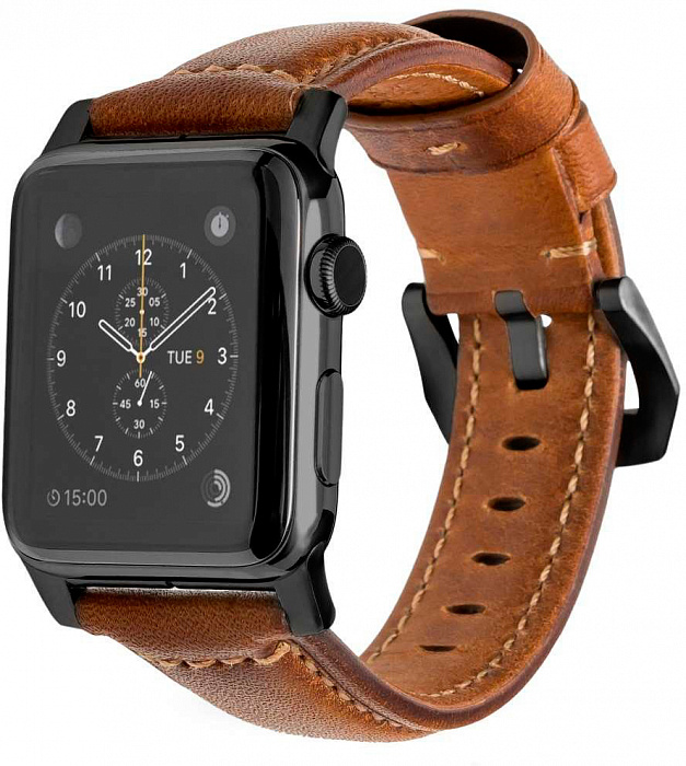 Ремешок Nomad Traditional Strap (NM1A4RBT00) для Apple Watch Series SE/6/2/3/4 42/44 mm (Brown/Black) купить в интернет-магазине icover