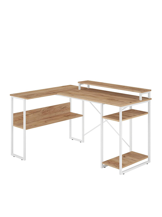 Стол компьютерный угловой лофт Ridberg TEXAS (Oak/White) купить в интернет-магазине icover