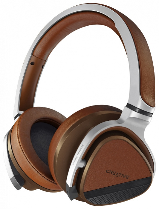 Creative Aurvana Platinum - беспроводные наушники с микрофоном (Silver/Brown) купить в интернет-магазине icover