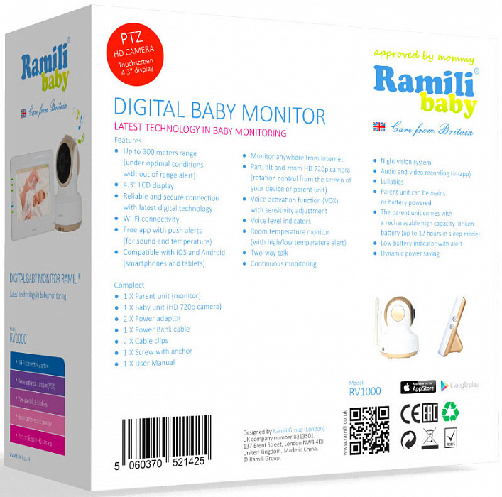 Видеоняня Ramili Baby RV1000 (Gold) купить в интернет-магазине icover