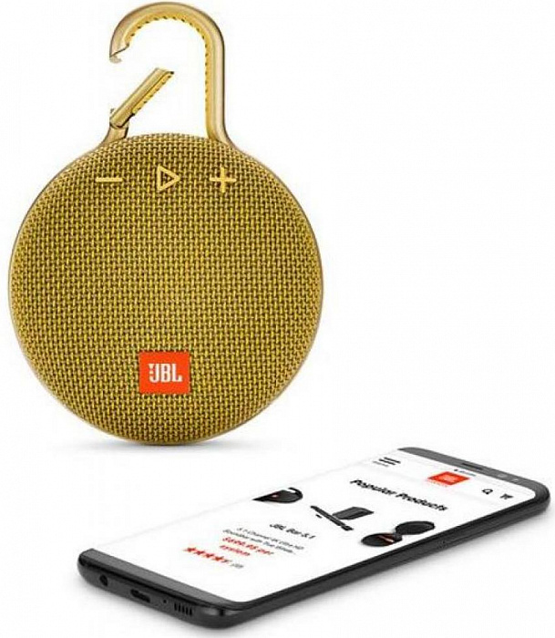 Портативная акустическая система JBL Clip 3 (Yellow) купить в интернет-магазине icover