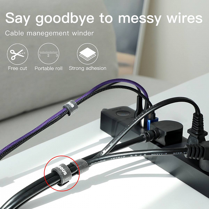 Органайзер проводов Baseus Rainbow Circle Velcro Straps 1m ACMGT-E09 (Red) купить в интернет-магазине icover