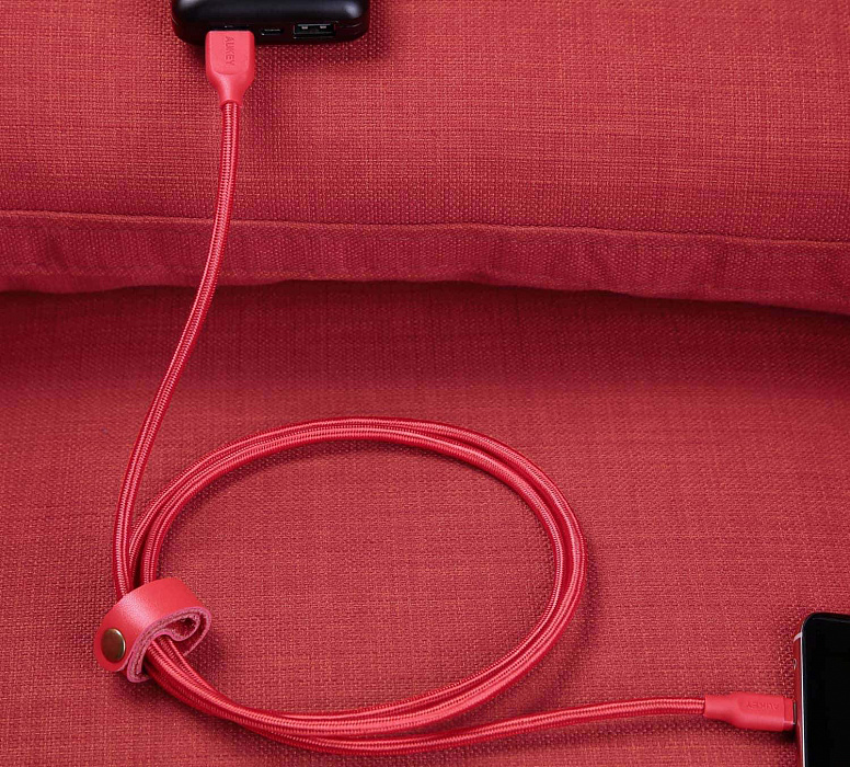 Кабель Aukey Braided Nylon (CB-AC1) USB-C to USB-A 3.1 1.2m (Red) купить в интернет-магазине icover
