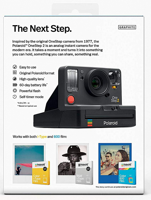 Фотоаппарат моментальной печати Polaroid Originals OneStep 2 (Graphite) купить в интернет-магазине icover