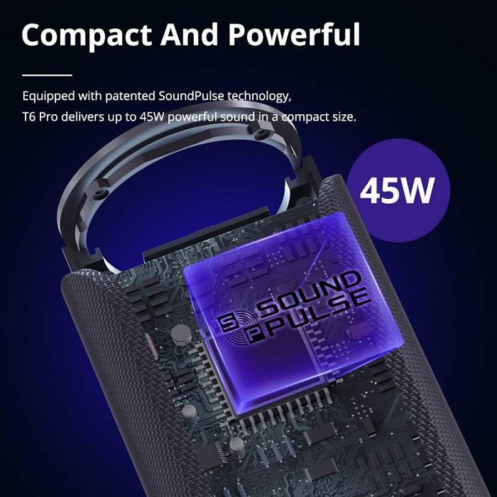 Портативная акустика Tronsmart T6 Pro 45W (Black) купить в интернет-магазине icover