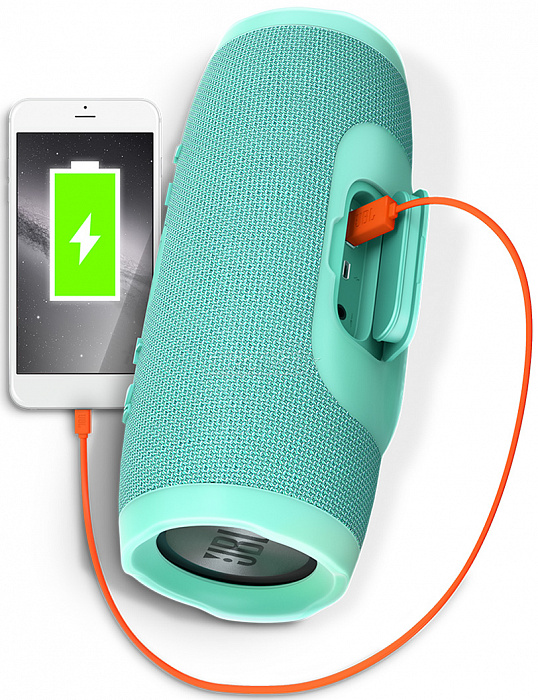 Портативная акустическая система JBL Charge 3 (Turquoise) купить в интернет-магазине icover