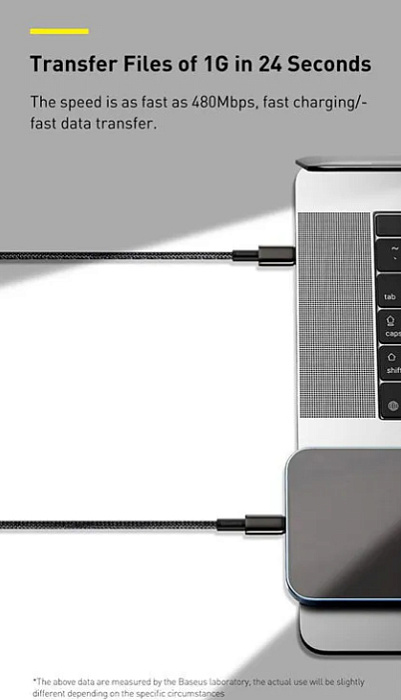 Кабель Baseus Tungsten CATWJ-01 USB-C 100W 1m (Black) купить в интернет-магазине icover