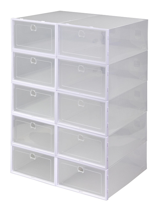 Коробки для хранения обуви Ridberg 10 шт (Transparent) купить в интернет-магазине icover