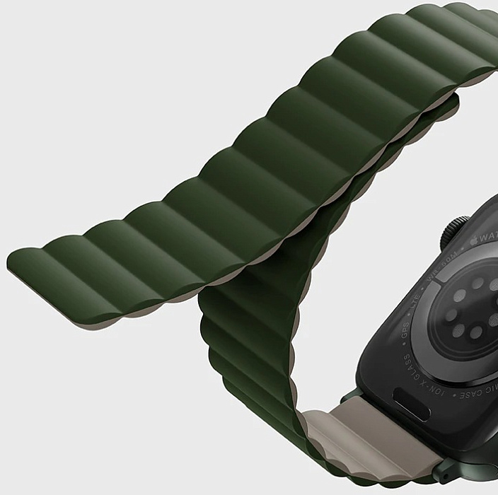 Ремешок Uniq Revix reversible Magnetic (45MM-REVGRNTPE) для Apple Watch 42/44/45 mm (Green/Taupe) купить в интернет-магазине icover