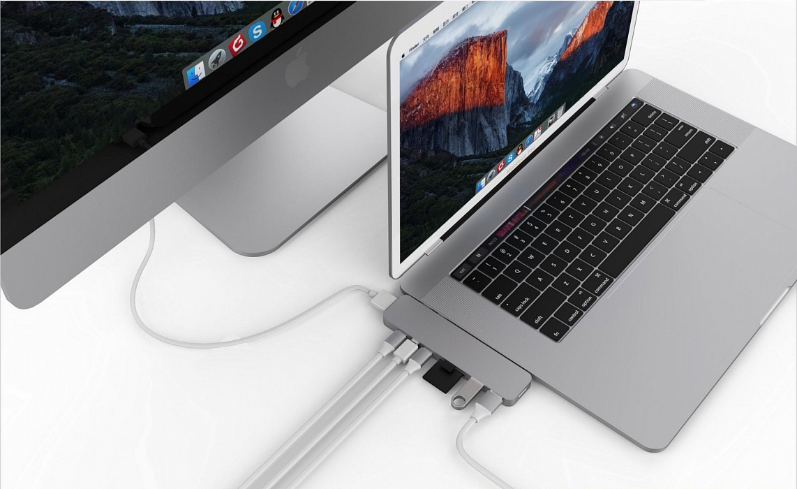 USB-концентратор HyperDrive PRO 8-in-2 GN28D для MacBook Pro 2016/2017 (Space Grey) купить в интернет-магазине icover