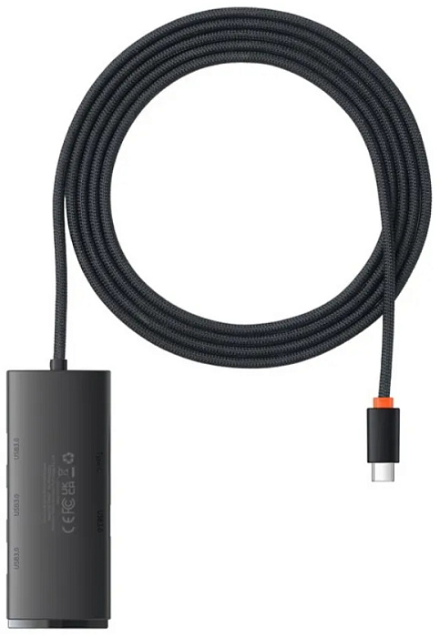 Хаб Baseus Lite (WKQX030501) 4-Port Type-C HUB Adapter 2m (Black) купить в интернет-магазине icover