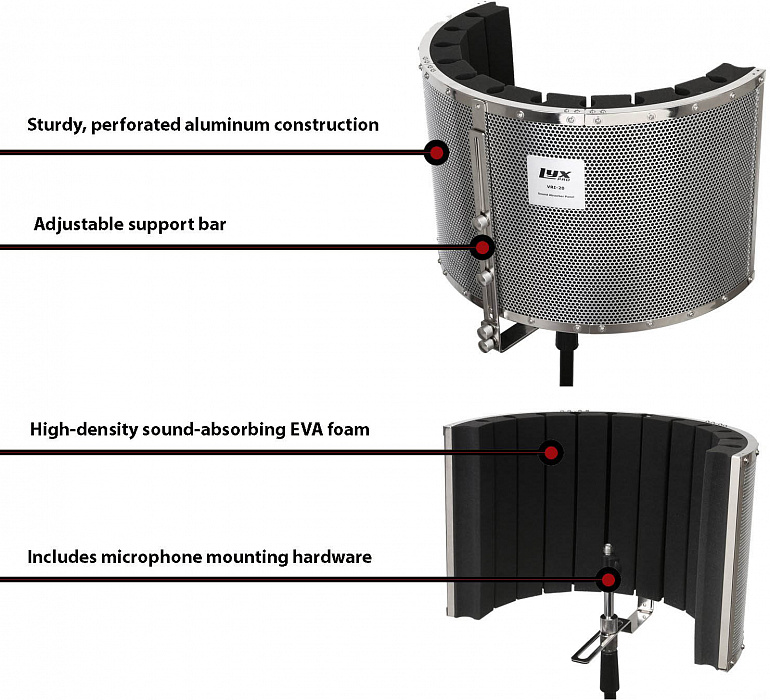 Звукопоглощающая панель для микрофона LyxPro VRI-20 Standard (Steel) купить в интернет-магазине icover