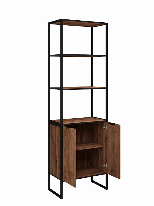 Стеллаж лофт RIDBERG DENVER модуль 1 (Dark Oak/Black) купить в интернет-магазине icover
