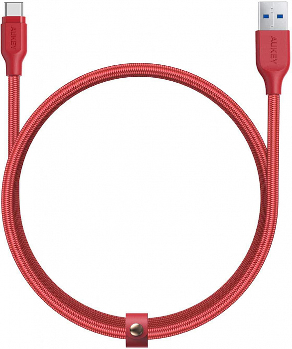 Кабель Aukey Braided Nylon (CB-AC2) USB-C to USB-A 3.1 (Red) купить в интернет-магазине icover