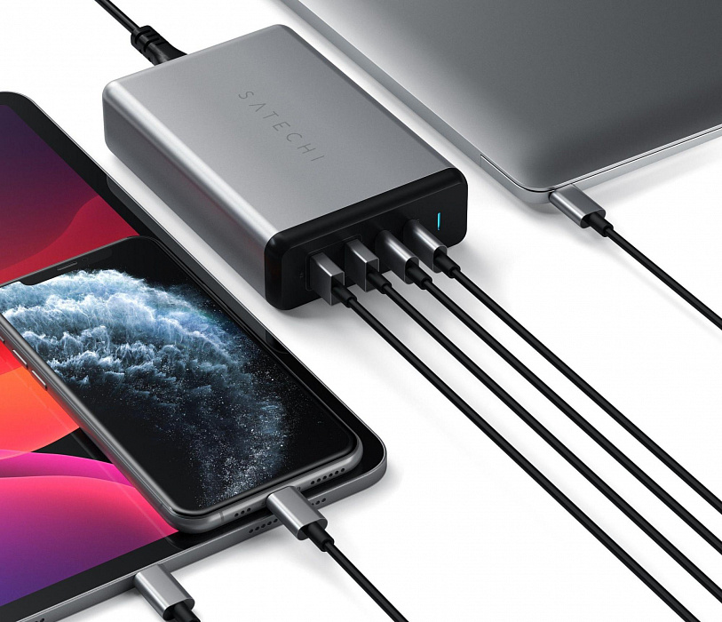 Сетевое зарядное устройство Satechi 108W Pro ST-TC108WM (Space Grey) купить в интернет-магазине icover