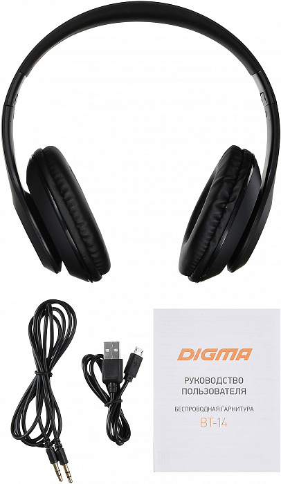 Bluetooth-наушники Digma BT-14 с микрофоном (Black) купить в интернет-магазине icover