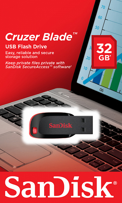 Флеш-накопитель Sandisk Cruzer Blade 32Gb SDCZ50-032G-B35 (Black) купить в интернет-магазине icover