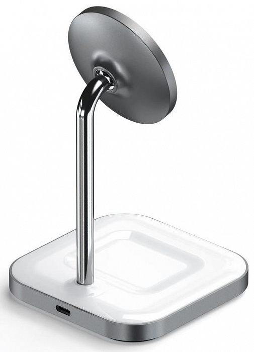 Беспроводное зарядное устройство Satechi Magnetic 2-in-1 Wireless Charging Stand ST-WMCS2M (Space Grey) купить в интернет-магазине icover