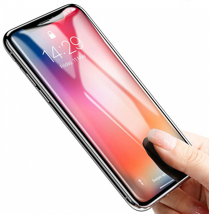 Защитное стекло Baseus Rigid-edge Curved-screen (SGAPIPH65-AJG01) для iPhone Xs Max (Black) купить в интернет-магазине icover
