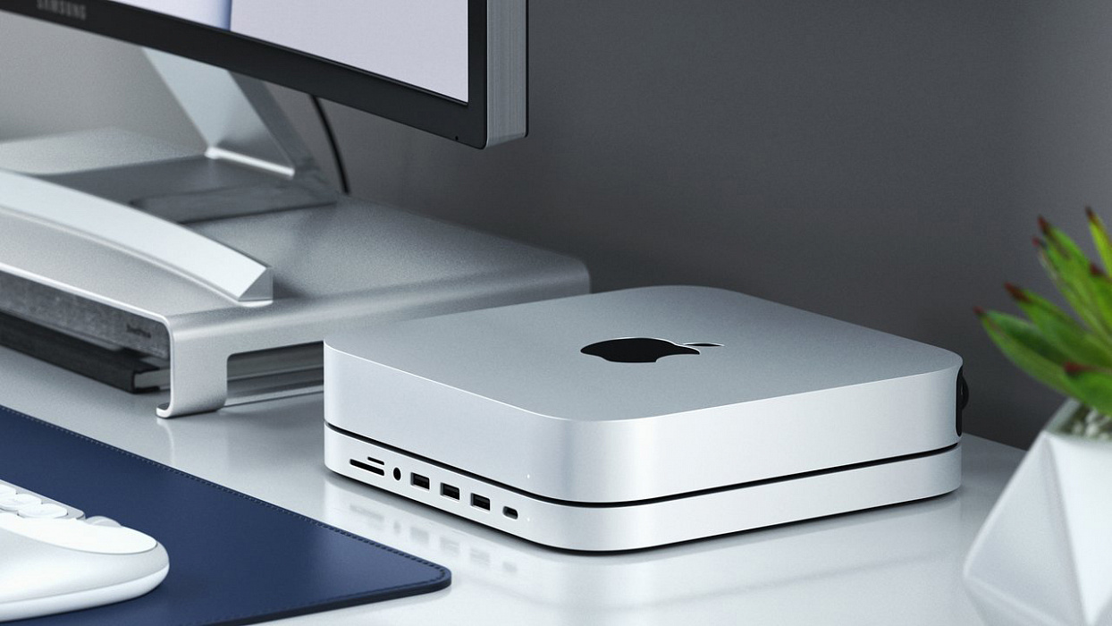 Док-станция Satechi Stand & Hub (ST-MMSHS) для Mac Mini M1 2020 (Silver) купить в интернет-магазине icover