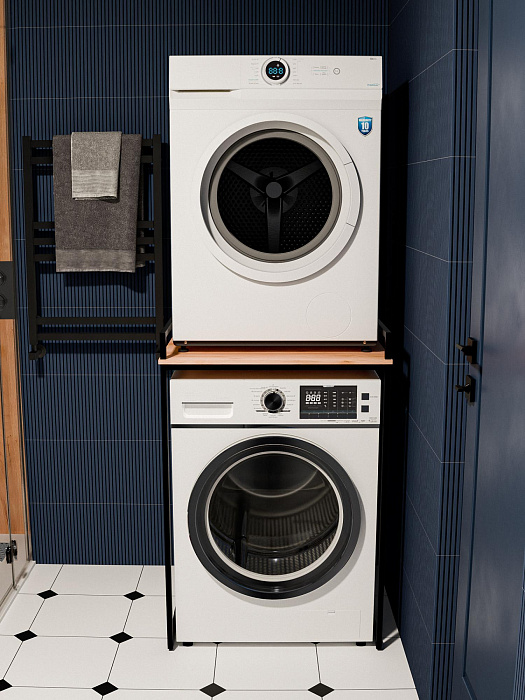 Стеллаж лофт для стиральной и сушильной машины RIDBERG CHICO (Oak/Black) купить в интернет-магазине icover