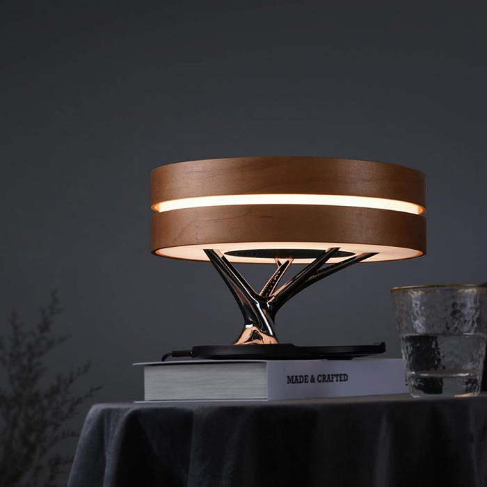 Умный светильник HomeTree Dawn (YT-M1601-B3) с беспроводной зарядкой и колонкой (Brown) купить в интернет-магазине icover