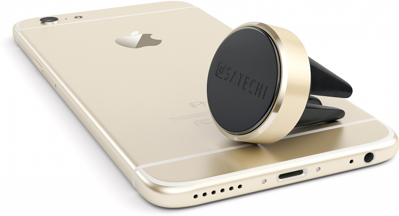 Satechi Aluminum Magnet Vent Mount (B019PJLU50) - держатель для смартфона в воздуховод (Gold) купить в интернет-магазине icover