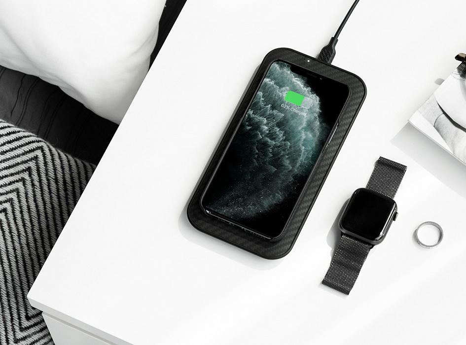 Беспроводное зарядное устройство Pitaka Air Essential (Сhrome) купить в интернет-магазине icover