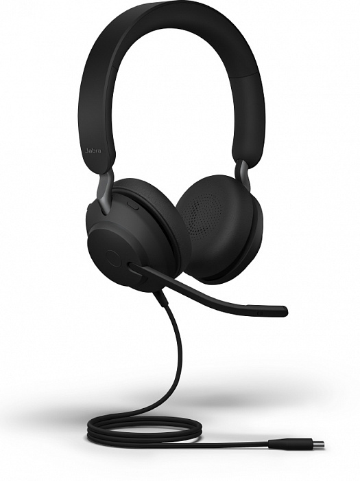 Проводная гарнитура Jabra Evolve2 40 (24089-989-899) UC Stereo USB-C (Black) купить в интернет-магазине icover
