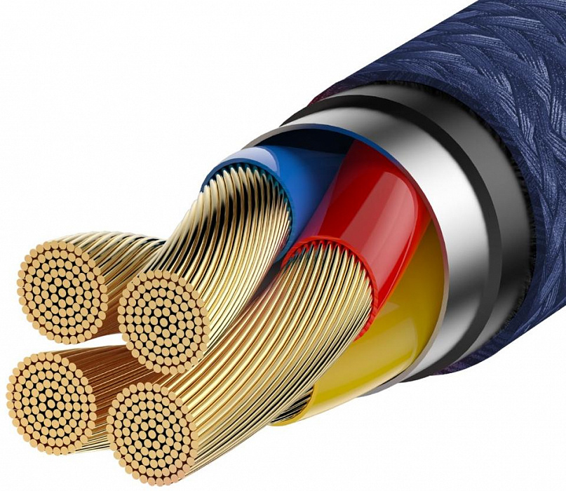 Кабель Baseus Cafule HW (CATKLF-PV3) USB/USB Type C 1m (Gold/Blue) купить в интернет-магазине icover