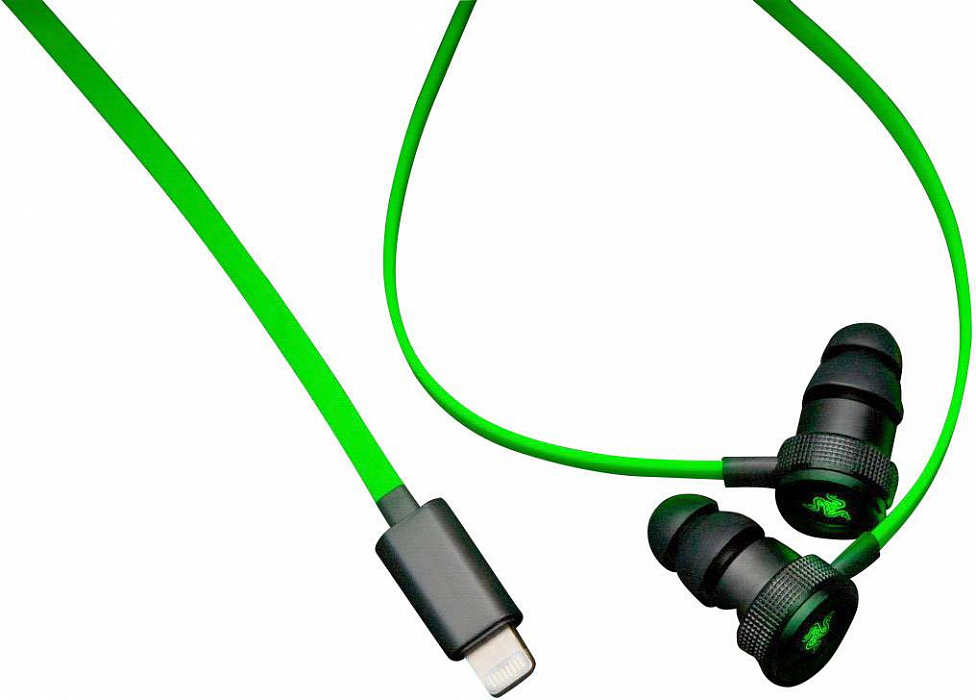 Наушники Razer Hammerhead Lightning (RZ04-02090100-R3G1) для iOS (Black/Green) купить в интернет-магазине icover