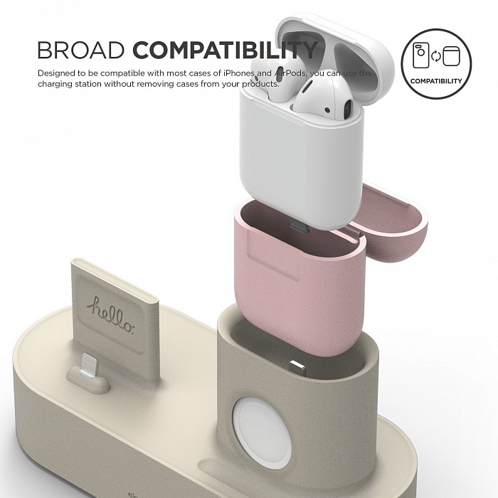 Док-станция Elago Charging Hub 3 in 1 (EST-TRIO-CWH) для устройств Apple (Classic White) купить в интернет-магазине icover