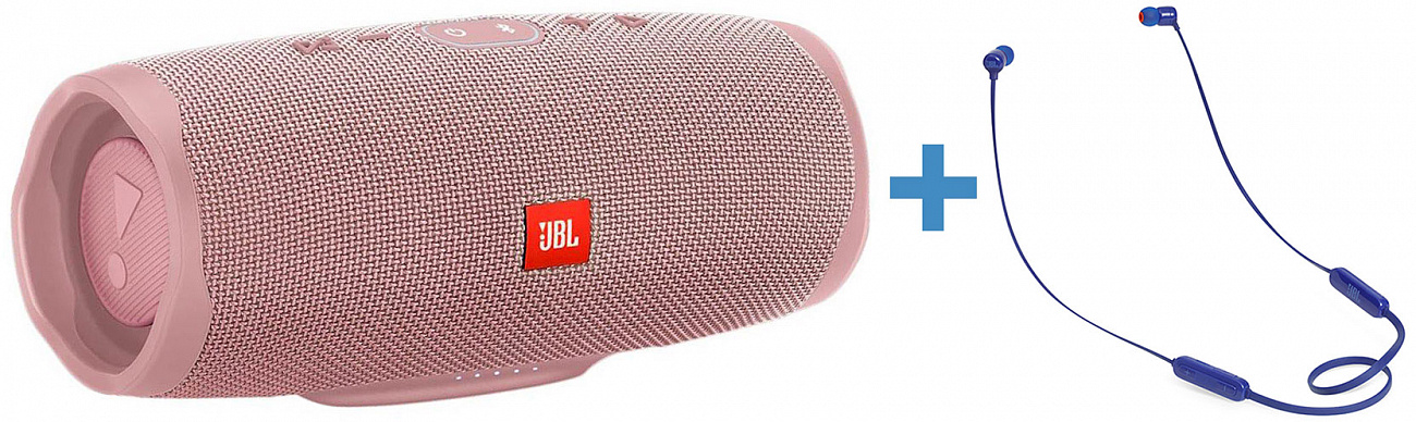 Комплект JBL Charge 4 + JBL T110BT (Pink/Blue) купить в интернет-магазине icover