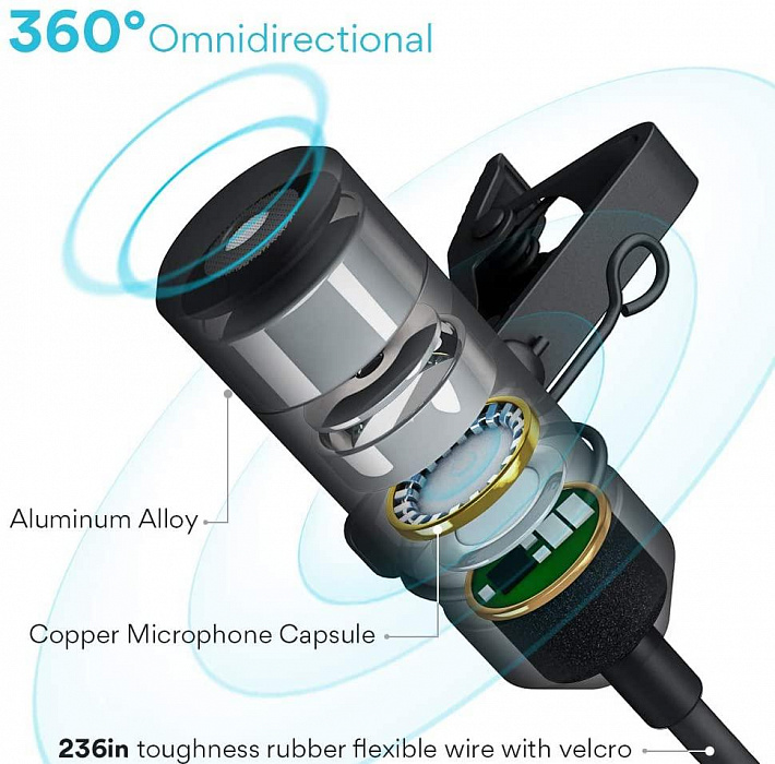 Петличный микрофон Maono AU-100R (Black) купить в интернет-магазине icover