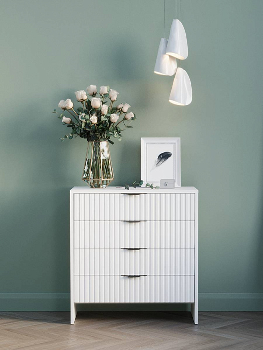 Комод RIDBERG LUGANO 4Я (White/Black) купить в интернет-магазине icover