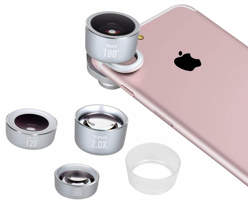 Набор объективов Momax X-Lens Pro 4 in 1 (CAM7W) для смартфона (Silver) купить в интернет-магазине icover