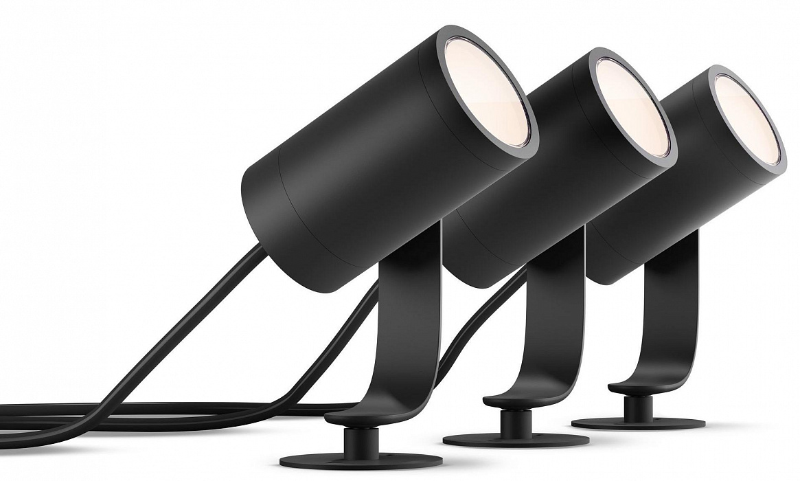 Комплект светодиодная уличных ламп Philips Hue Lily Garden Spotlight 8718696167960 (Black) купить в интернет-магазине icover
