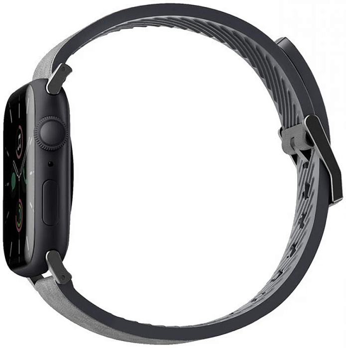 Ремешок Uniq Straden Waterproof Leather/Silicone для Apple Watch 45/44/42 mm (Grey) купить в интернет-магазине icover