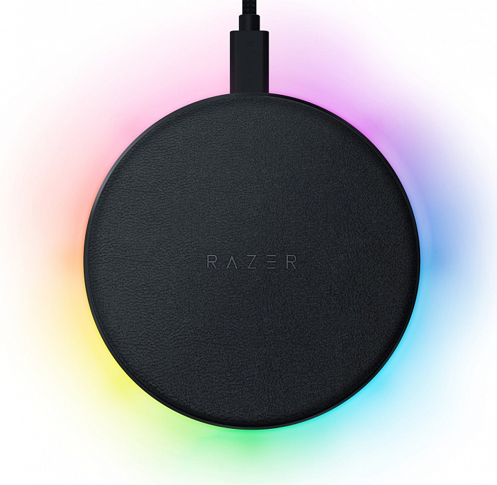 Беспроводная зарядка Razer Chroma Charging Pad 10W (RC21-01600100-R371) купить в интернет-магазине icover