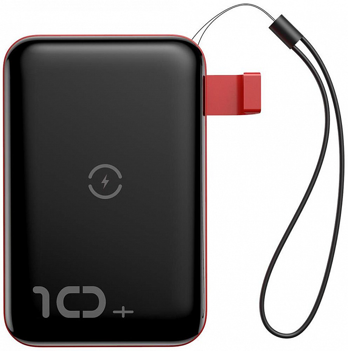 Внешний аккумулятор Baseus Mini S Bracket 10W Wireless Charger 10000mAh (Black/Red) купить в интернет-магазине icover