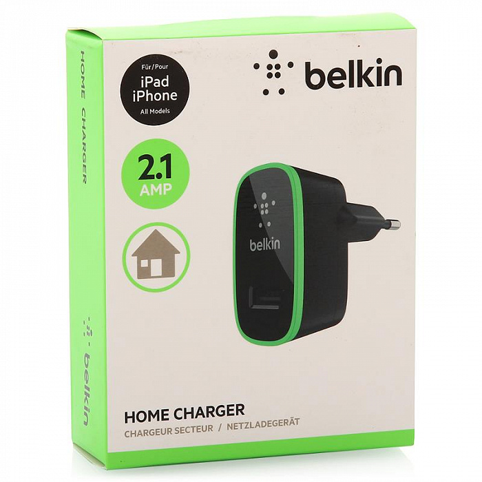 Универсальное сетевое зарядное устройство Belkin Home Charger 2.1 А F8J052cwBLK (Black) купить в интернет-магазине icover