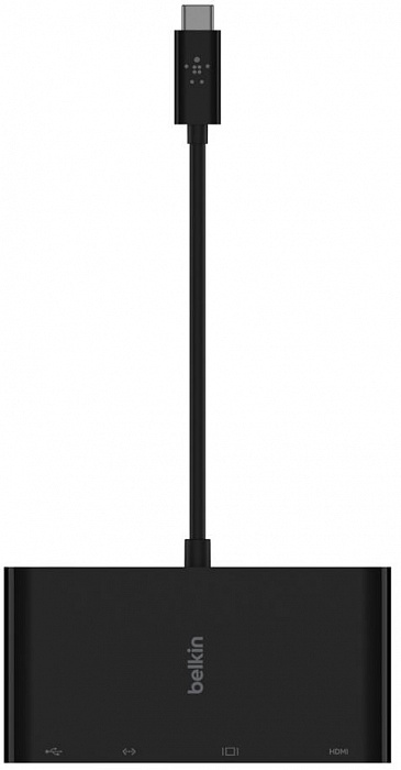Переходник Belkin USB-C Multimedia Adapter (AVC005btBK) Gigabit Ethernet, USB-A 3.0, VGA, 4K HDMI (Black) купить в интернет-магазине icover