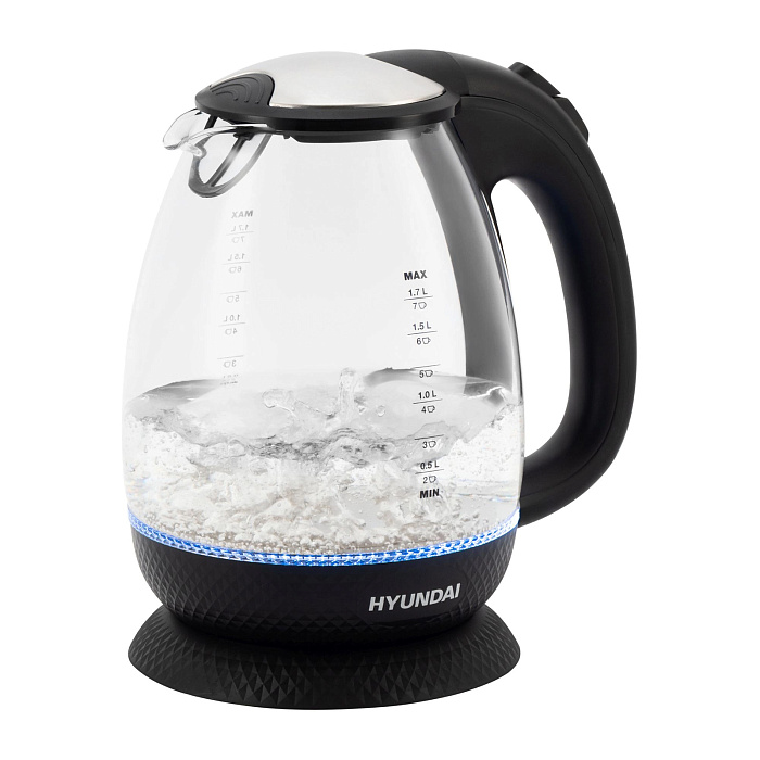 Чайник электрический Hyundai HYK-G3804 1.7 л 2200 Вт (Black) купить в интернет-магазине icover