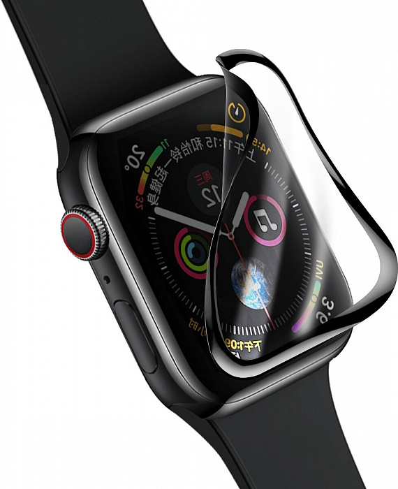 Защитное стекло Baseus Full-screen Curved Tempered Glass (SGAPWA4-H01) для Apple Watch series SE/6/4 44mm (Black) купить в интернет-магазине icover