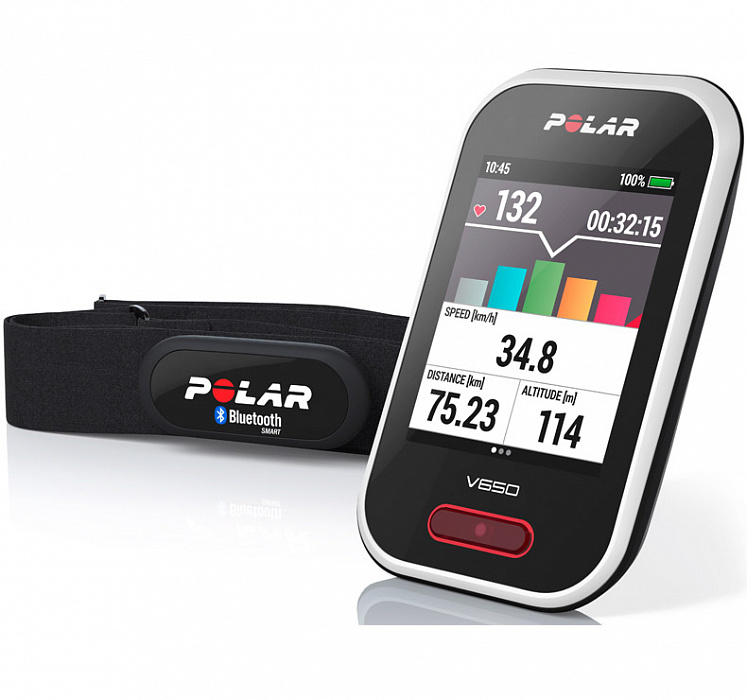 Велокомпьютер Polar V650 HR с датчиком сердечного ритма (Black) купить в интернет-магазине icover