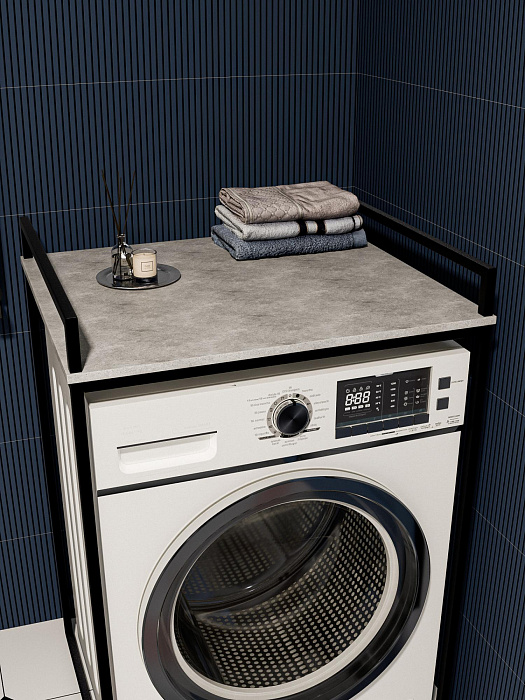 Стеллаж лофт для стиральной и сушильной машины RIDBERG CHICO (Rock/Black) купить в интернет-магазине icover