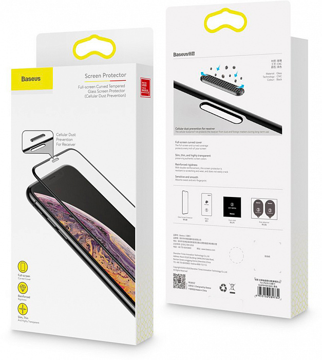 Защитное стекло Baseus Full-screen Curved Tempered (SGAPIPH61-WA01) для iPhone 11/XR (Black) купить в интернет-магазине icover