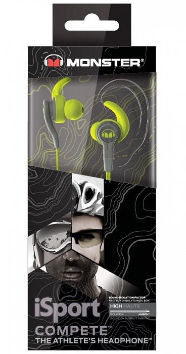 Наушники Monster iSport Compete In-Ear с микрофоном (Green) купить в интернет-магазине icover
