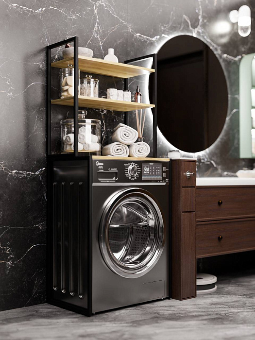 Стеллаж лофт над стиральной машинкой RIDBERG ATLANTA (Oak/Black) купить в интернет-магазине icover