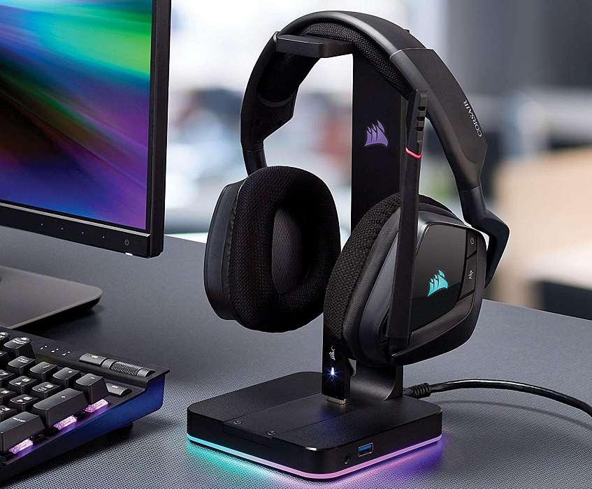 Подставка Corsair ST100 RGB (CA-9011167-EU) для наушников (Black) купить в интернет-магазине icover